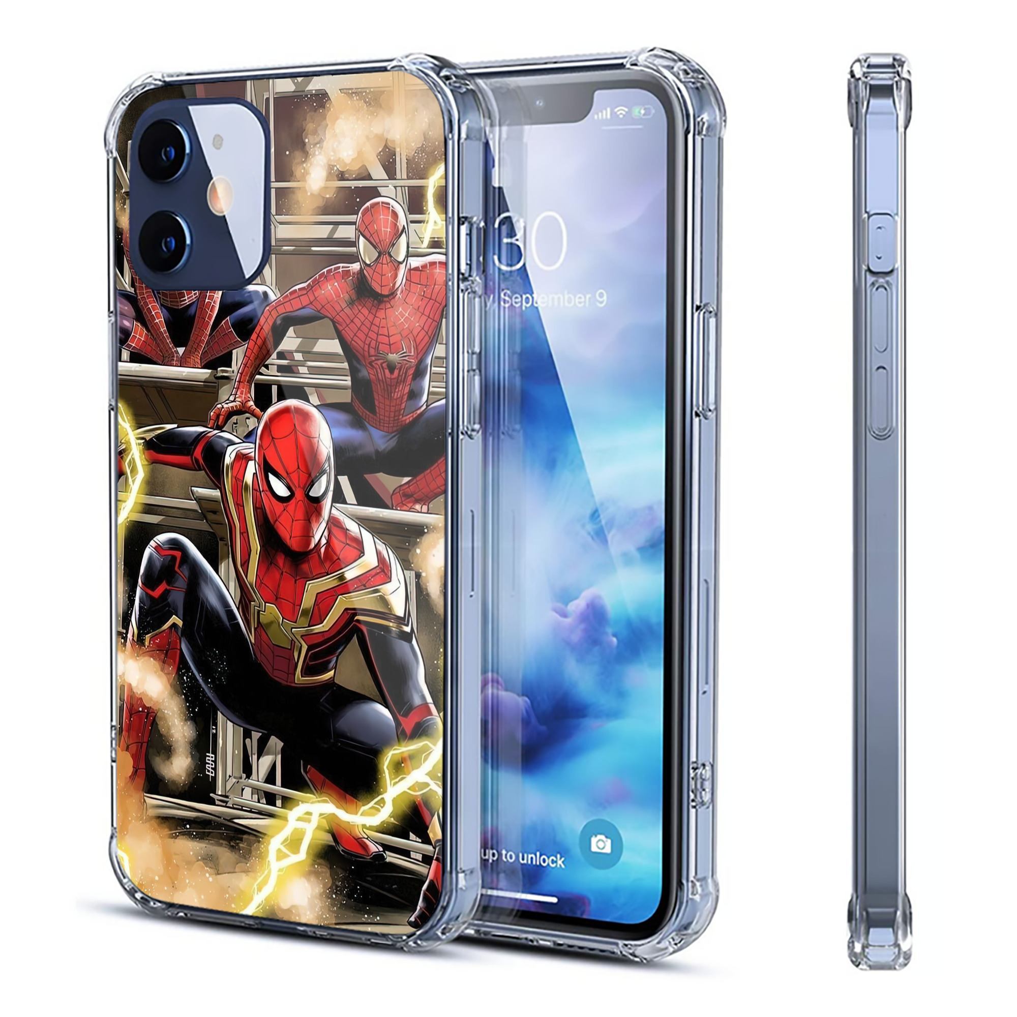 （画像用） Spider Man スパイダーマン 【iPhone 12シリーズ対応】透明スマホケース（クリアソフトケース）